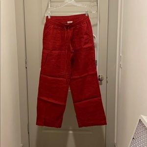 Allen Allen red cloth drawstring pants size small